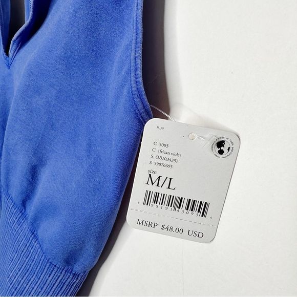 Free People FP Movement Good Karma Crop Top Shorts Bra Cobalt Blue Size M/L - Picture 5 of 7